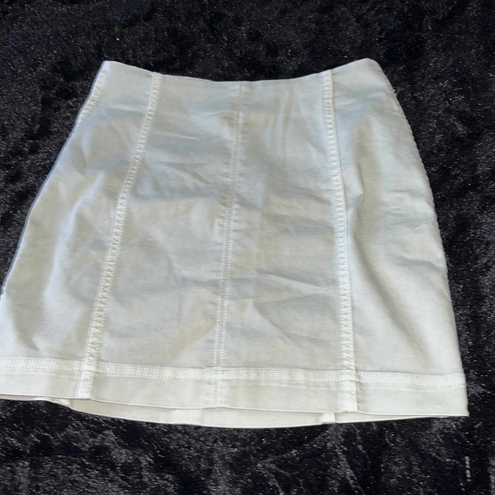 sage green high waisted skirt
